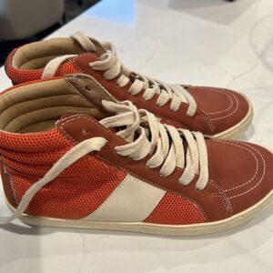 White Raven Women Bree Perforated Hi Top Orange Size 6.5 Shoes high tops skater